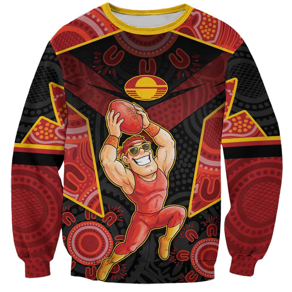 Custom Gold Coast Suns Red Sweatshirt Football Player Sun Emblem Dynamic