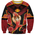 Custom Gold Coast Suns Red Sweatshirt Football Player Sun Emblem Dynamic