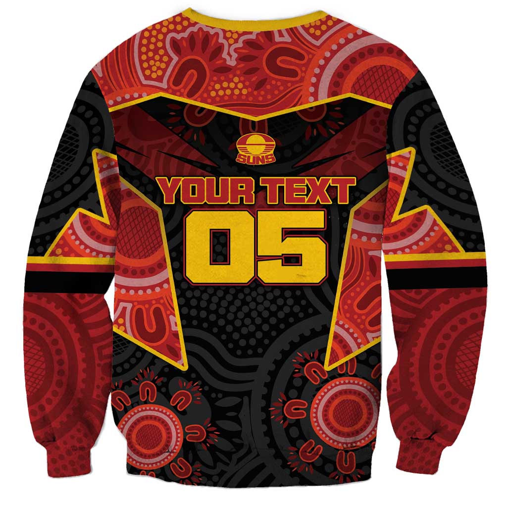 Custom Gold Coast Suns Red Sweatshirt Football Player Sun Emblem Dynamic