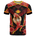 Custom Gold Coast Suns Red T Shirt Football Player Sun Emblem Dynamic