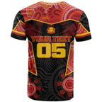 Custom Gold Coast Suns Red T Shirt Football Player Sun Emblem Dynamic