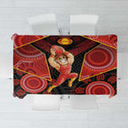 Gold Coast Suns Red Tablecloth Football Player Sun Emblem Dynamic