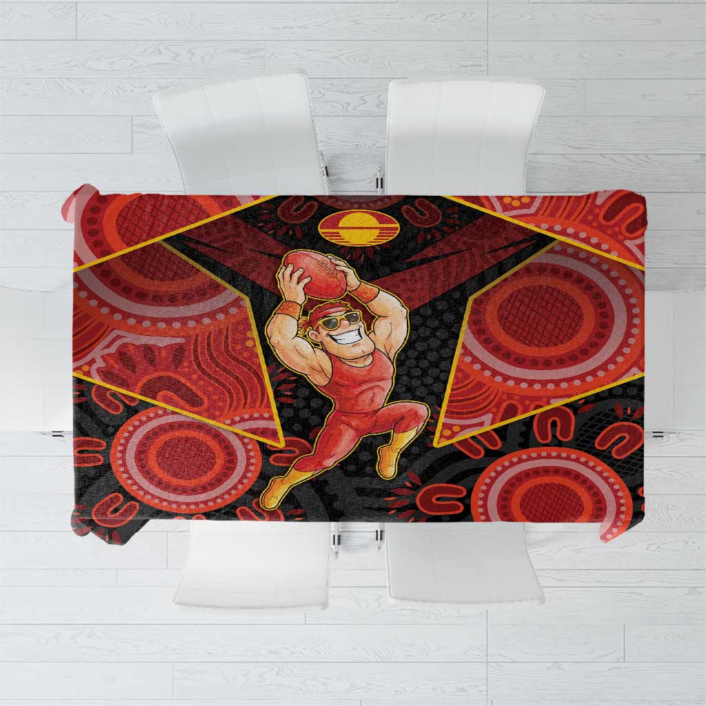 Gold Coast Suns Red Tablecloth Football Player Sun Emblem Dynamic