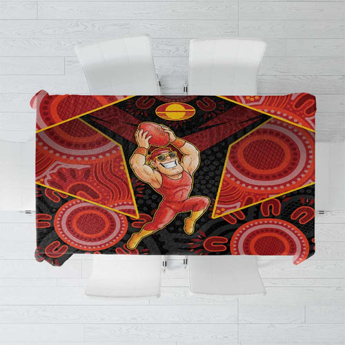 Gold Coast Suns Red Tablecloth Football Player Sun Emblem Dynamic