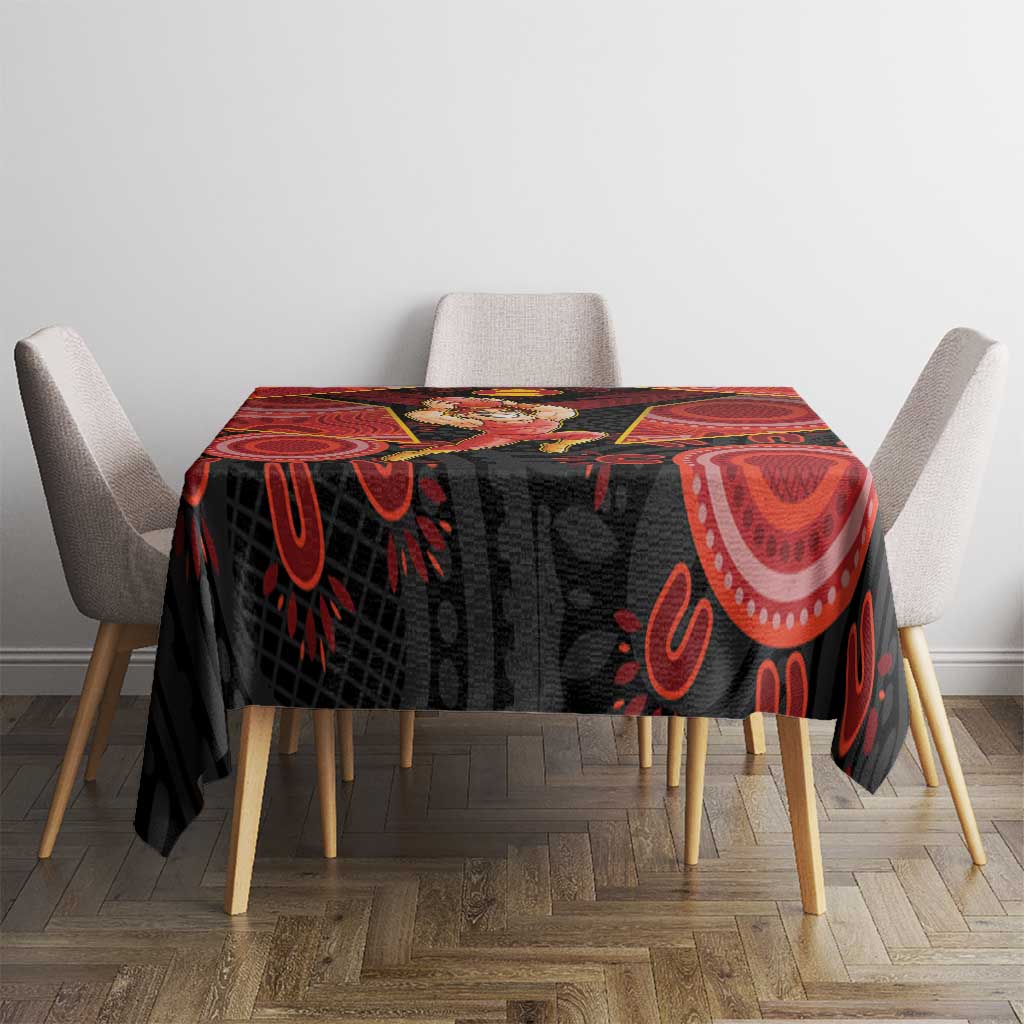 Gold Coast Suns Red Tablecloth Football Player Sun Emblem Dynamic