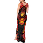 Custom Gold Coast Suns Red Tank Maxi Dress Football Player Sun Emblem Dynamic