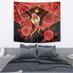 Gold Coast Suns Red Tapestry Football Player Sun Emblem Dynamic