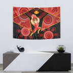 Gold Coast Suns Red Tapestry Football Player Sun Emblem Dynamic