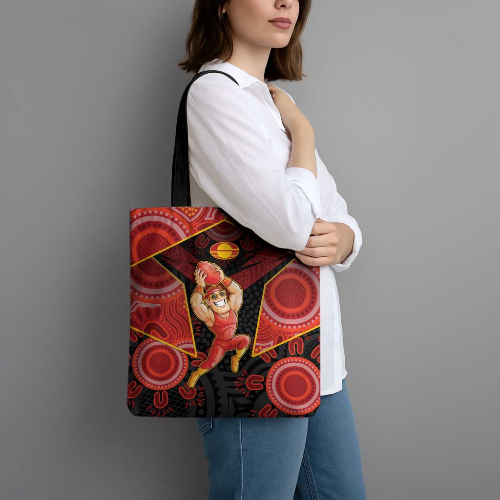 Gold Coast Suns Red Tote Bag Football Player Sun Emblem Dynamic