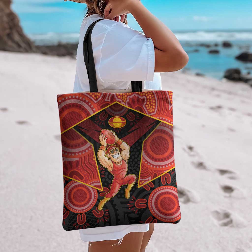 Gold Coast Suns Red Tote Bag Football Player Sun Emblem Dynamic