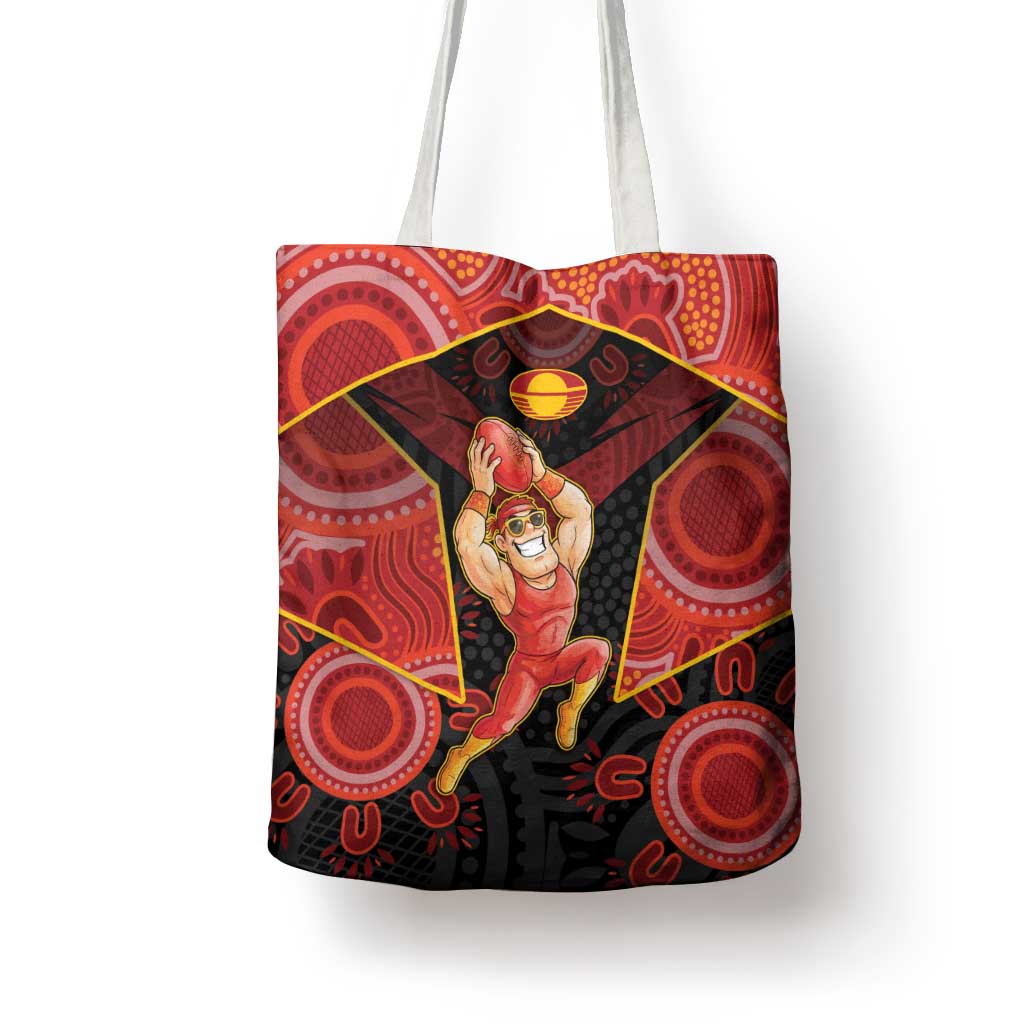 Gold Coast Suns Red Tote Bag Football Player Sun Emblem Dynamic