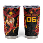 Custom Gold Coast Suns Red Tumbler Cup Football Player Sun Emblem Dynamic