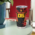Custom Gold Coast Suns Red Tumbler Cup Football Player Sun Emblem Dynamic