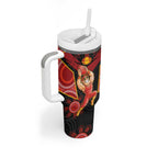 Custom Gold Coast Suns Red Tumbler With Handle Football Player Sun Emblem Dynamic