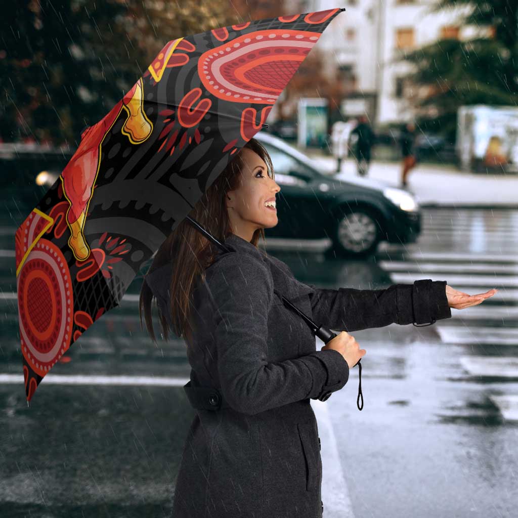 Gold Coast Suns Red Umbrella Football Player Sun Emblem Dynamic
