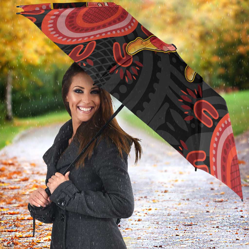 Gold Coast Suns Red Umbrella Football Player Sun Emblem Dynamic