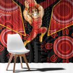 Gold Coast Suns Red Window Curtain Football Player Sun Emblem Dynamic