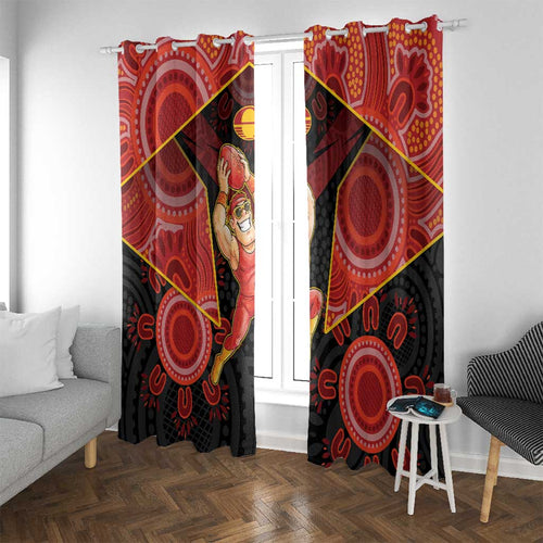 Gold Coast Suns Red Window Curtain Football Player Sun Emblem Dynamic