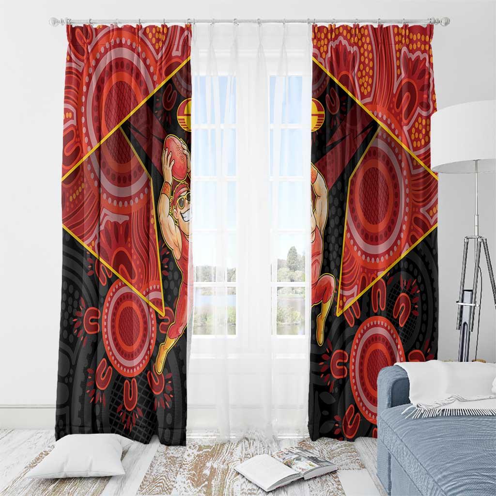 Gold Coast Suns Red Window Curtain Football Player Sun Emblem Dynamic
