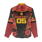 Custom Gold Coast Suns Red Women Casual Shirt Football Player Sun Emblem Dynamic
