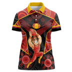 Custom Gold Coast Suns Red Women Polo Shirt Football Player Sun Emblem Dynamic