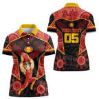 Custom Gold Coast Suns Red Women Polo Shirt Football Player Sun Emblem Dynamic
