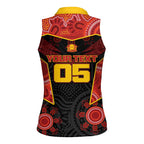 Custom Gold Coast Suns Red Women Sleeveless Polo Shirt Football Player Sun Emblem Dynamic