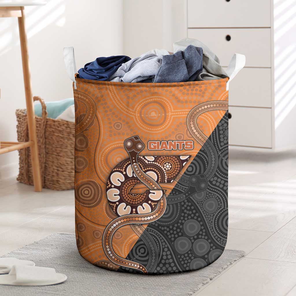 Greater Western Sydney Giants Laundry Basket Aboriginal Snake Dot Art