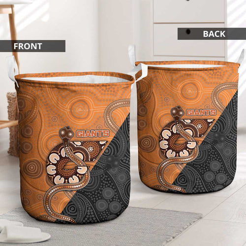 Greater Western Sydney Giants Laundry Basket Aboriginal Snake Dot Art