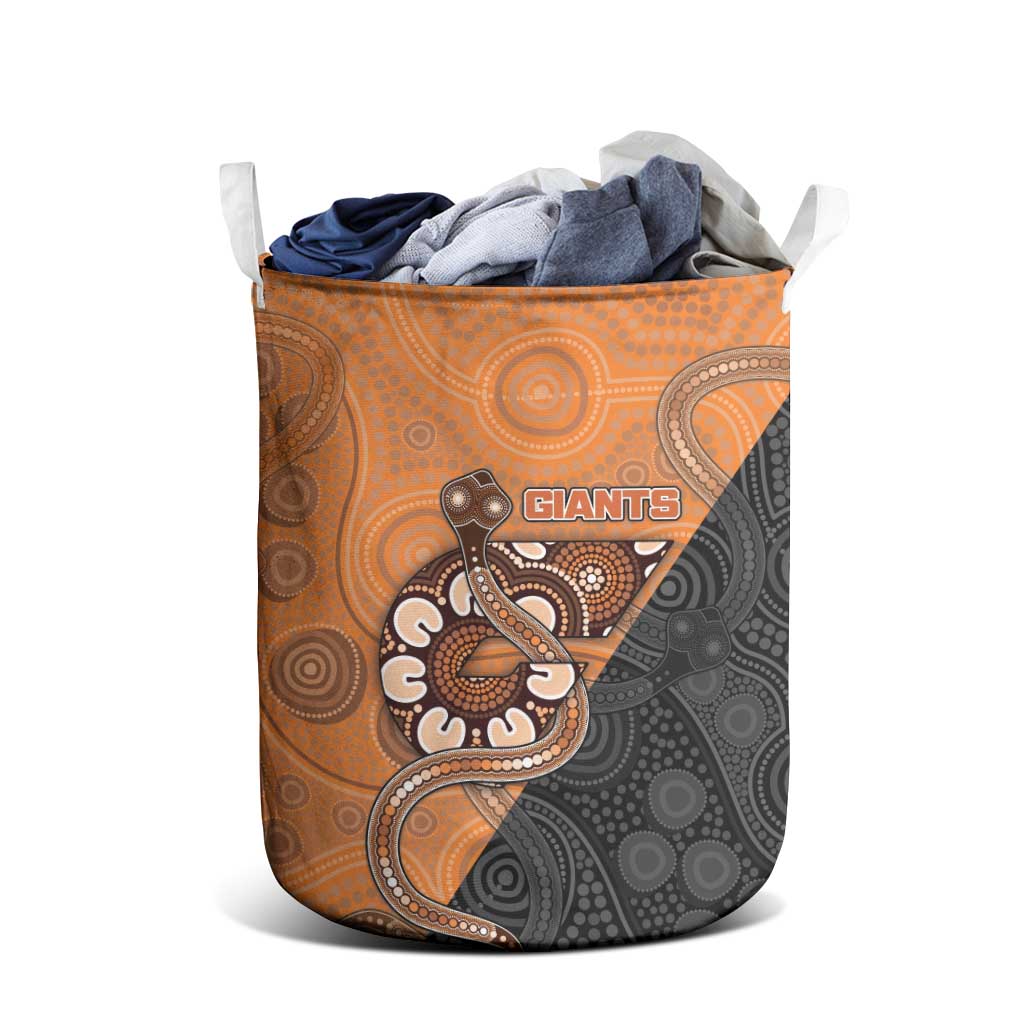 Greater Western Sydney Giants Laundry Basket Aboriginal Snake Dot Art