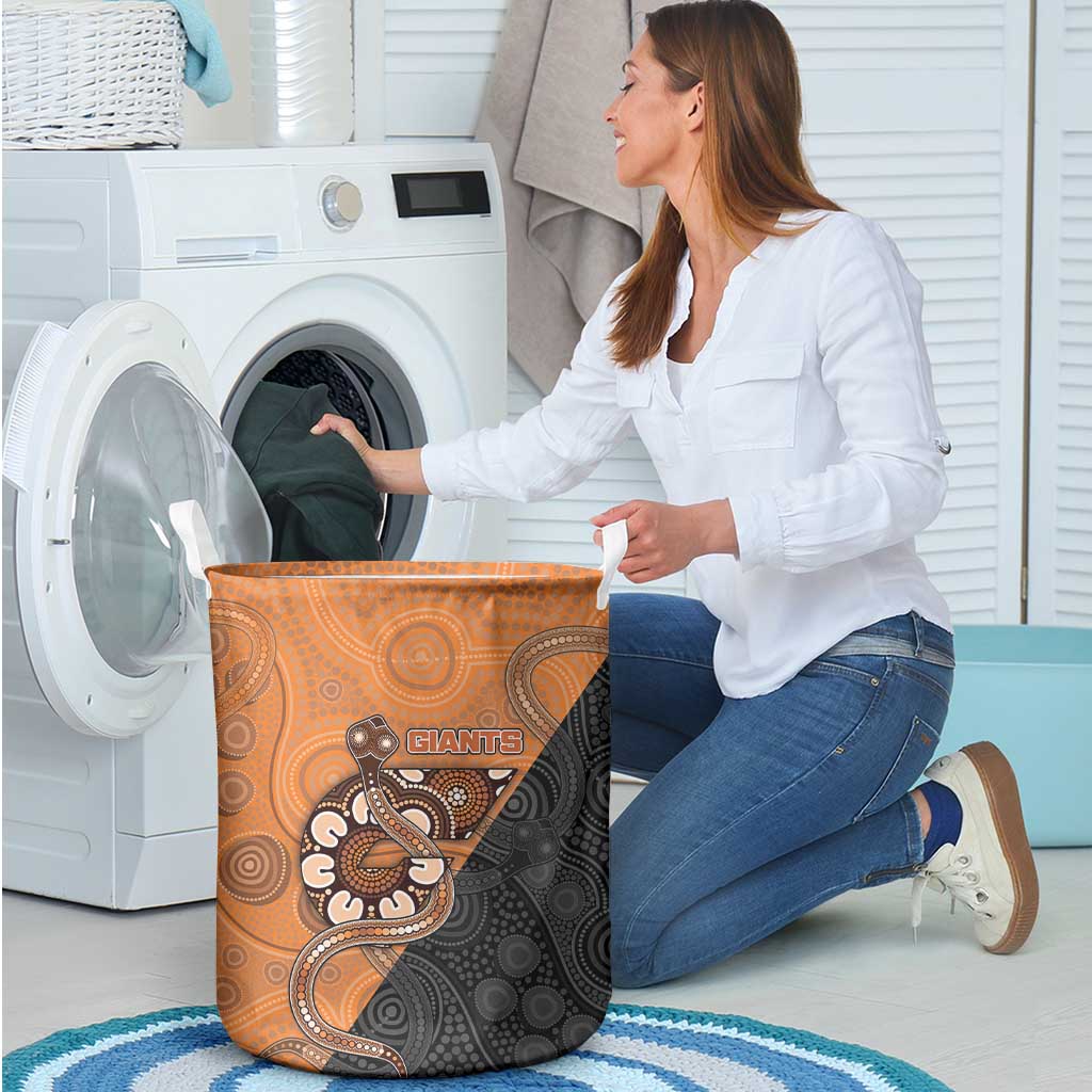 Greater Western Sydney Giants Laundry Basket Aboriginal Snake Dot Art
