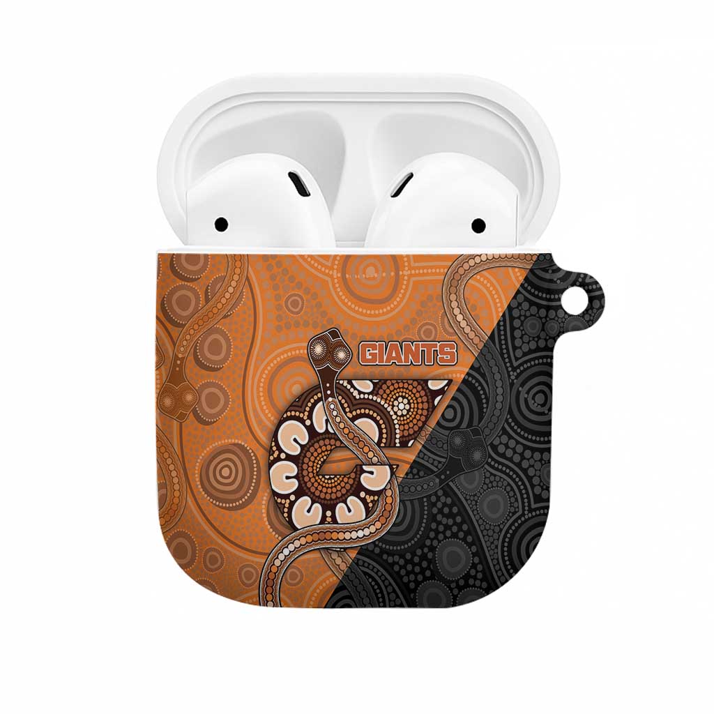 Greater Western Sydney Giants AirPods Case Aboriginal Snake Dot Art