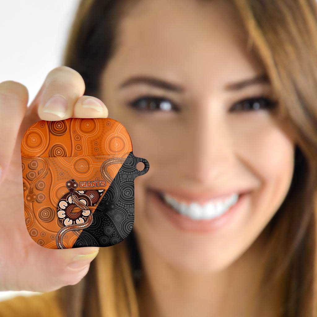 Greater Western Sydney Giants AirPods Case Aboriginal Snake Dot Art