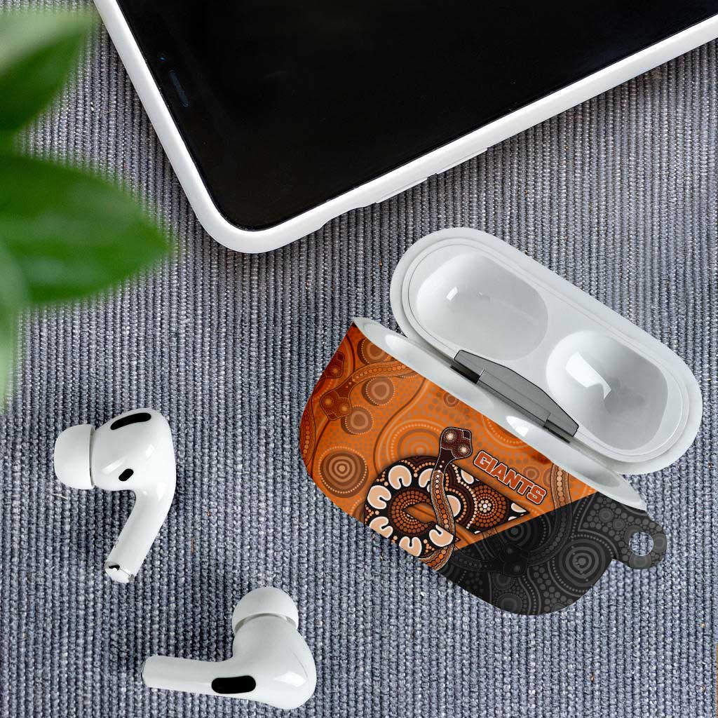 Greater Western Sydney Giants AirPods Case Aboriginal Snake Dot Art