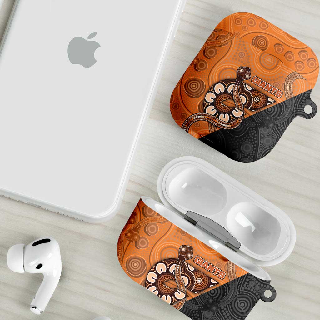 Greater Western Sydney Giants AirPods Case Aboriginal Snake Dot Art