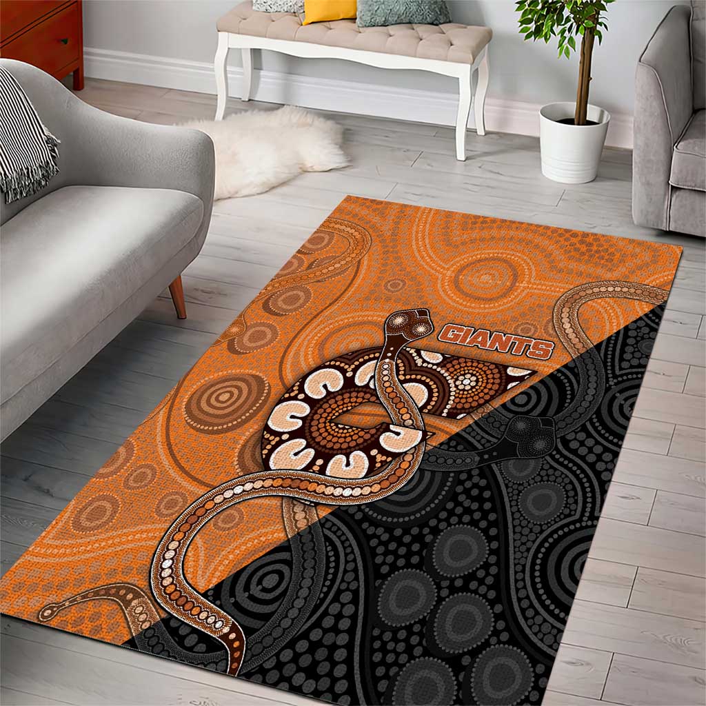 Greater Western Sydney Giants Area Rug Aboriginal Snake Dot Art