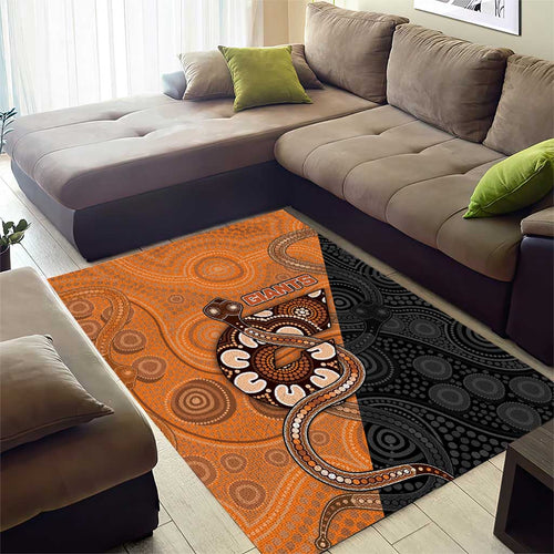 Greater Western Sydney Giants Area Rug Aboriginal Snake Dot Art