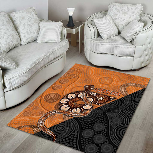 Greater Western Sydney Giants Area Rug Aboriginal Snake Dot Art
