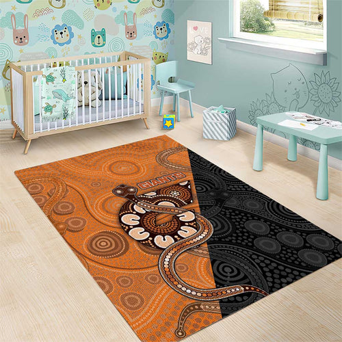 Greater Western Sydney Giants Area Rug Aboriginal Snake Dot Art