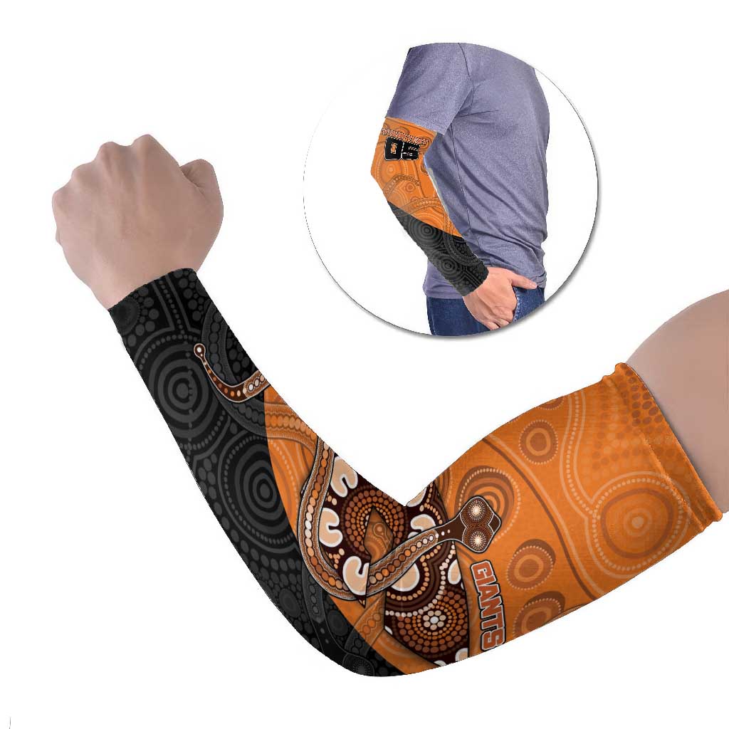 Custom Greater Western Sydney Giants Arm Sleeves Aboriginal Snake Dot Art