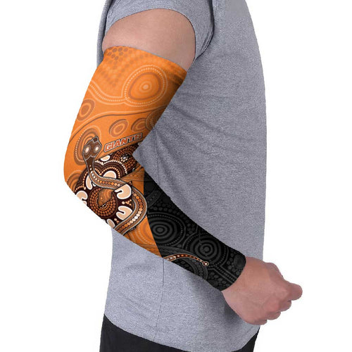 Custom Greater Western Sydney Giants Arm Sleeves Aboriginal Snake Dot Art