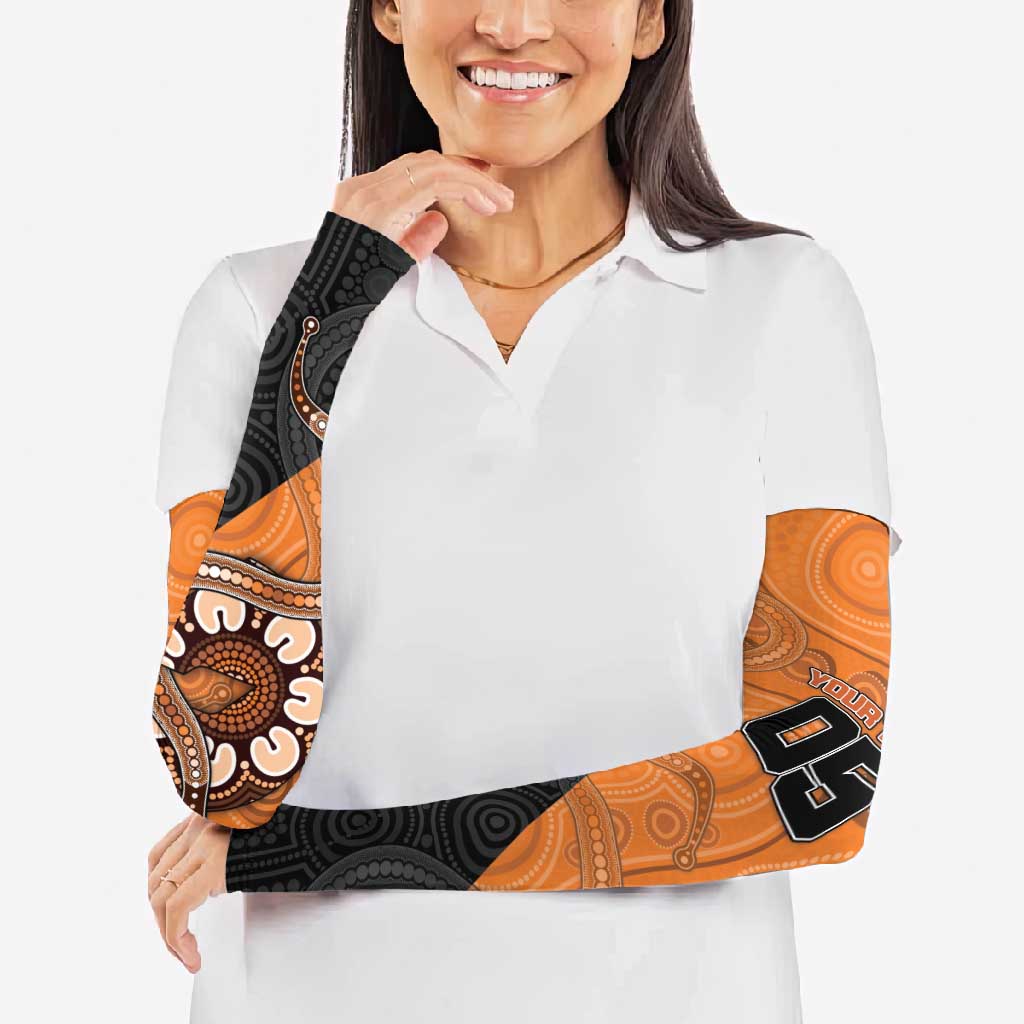Custom Greater Western Sydney Giants Arm Sleeves Aboriginal Snake Dot Art