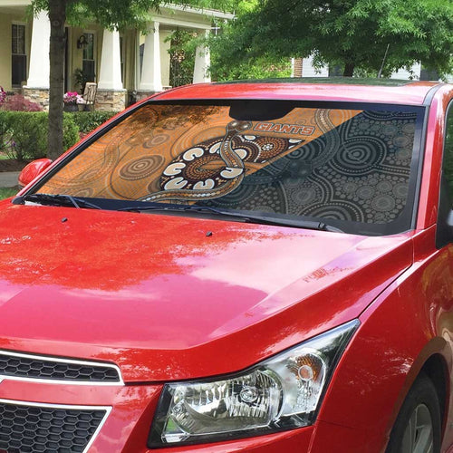 Greater Western Sydney Giants Auto Sun Shade Aboriginal Snake Dot Art