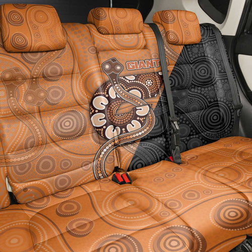 Greater Western Sydney Giants Back Car Seat Cover Aboriginal Snake Dot Art