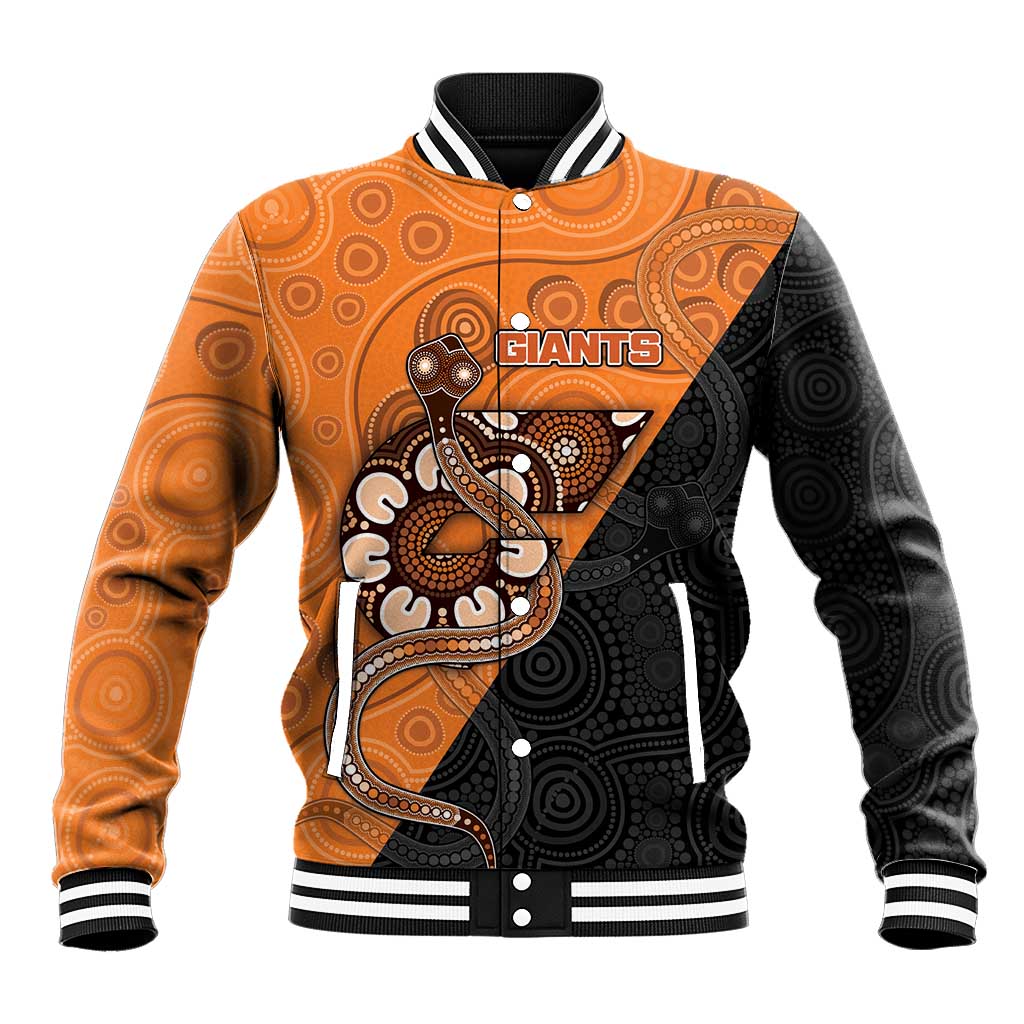 Custom Greater Western Sydney Giants Baseball Jacket Aboriginal Snake Dot Art