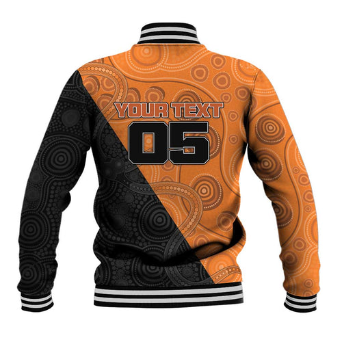 Custom Greater Western Sydney Giants Baseball Jacket Aboriginal Snake Dot Art