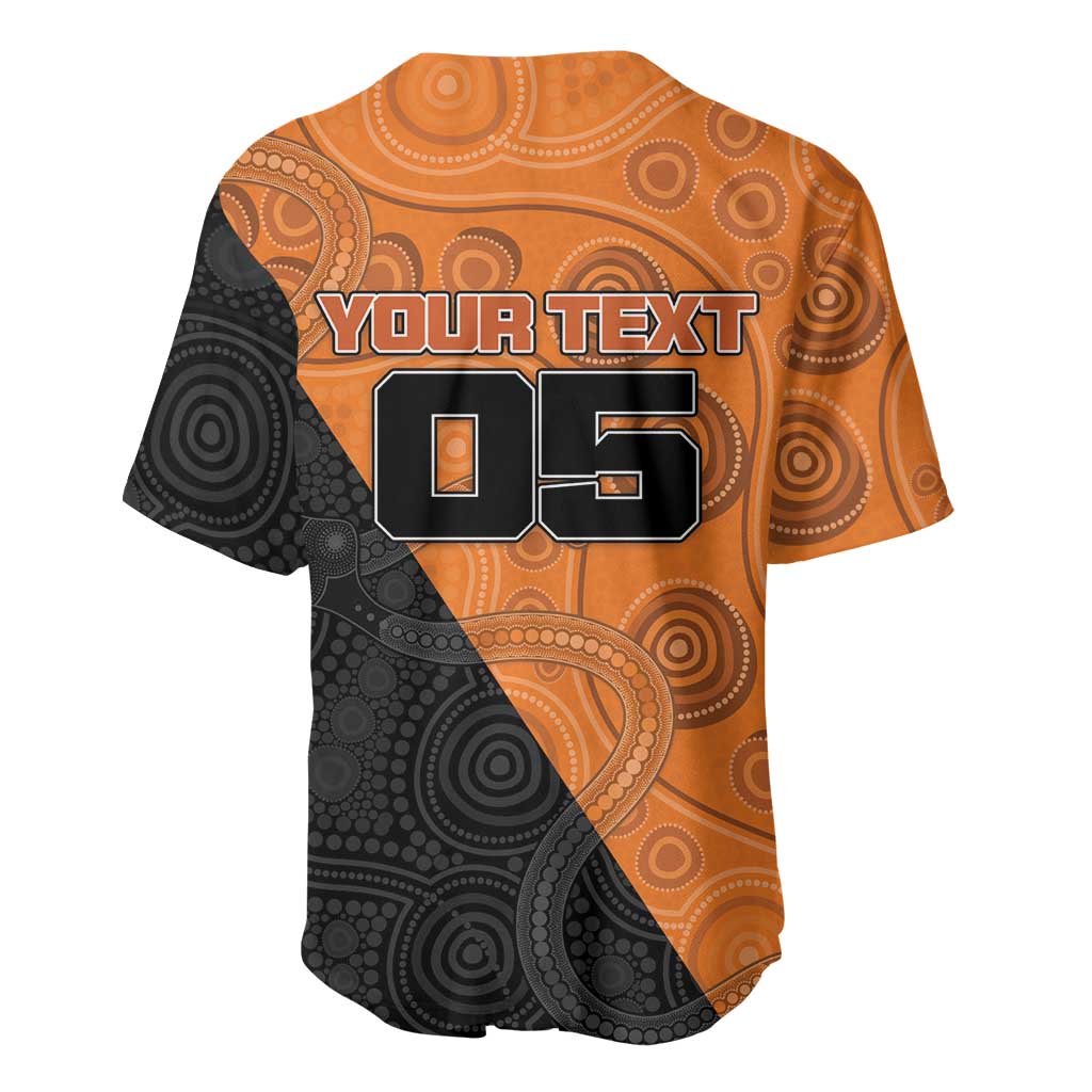 Custom Greater Western Sydney Giants Baseball Jersey Aboriginal Snake Dot Art
