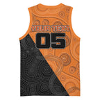 Custom Greater Western Sydney Giants Basketball Jersey Aboriginal Snake Dot Art