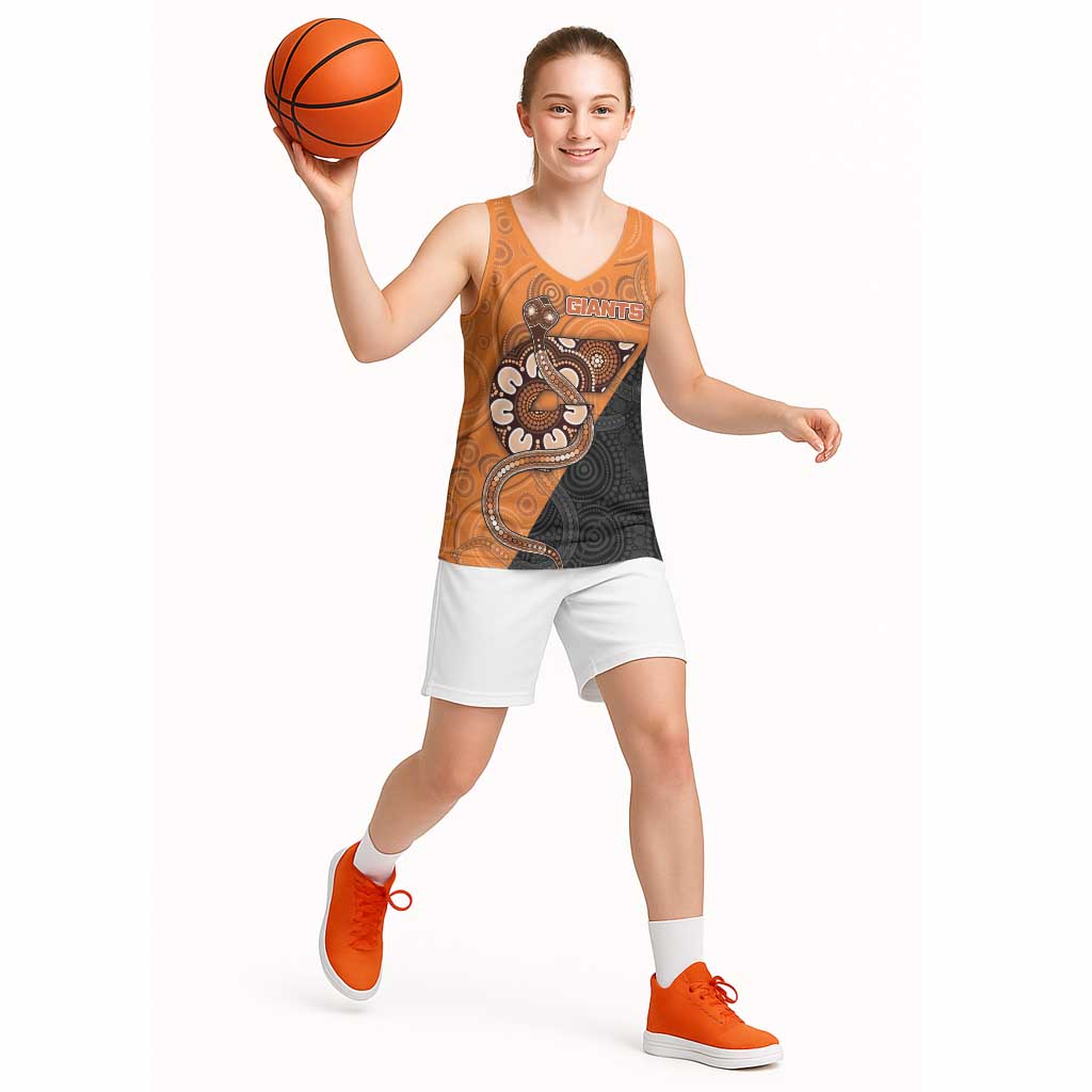 Custom Greater Western Sydney Giants Basketball Jersey Aboriginal Snake Dot Art