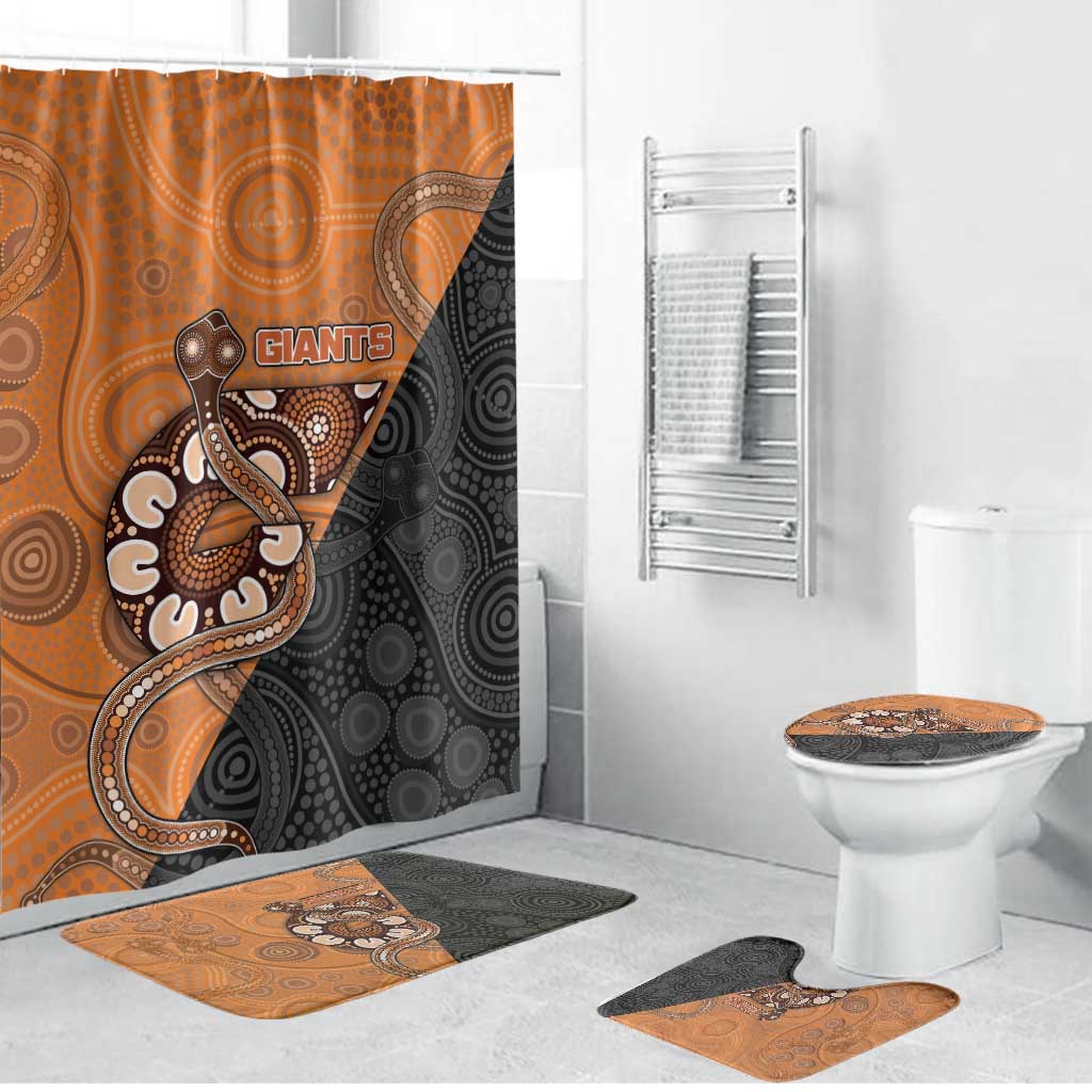 Greater Western Sydney Giants Bathroom Set Aboriginal Snake Dot Art